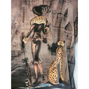 Valentina‎ Large Cardigan & Tank Set Paris Lady Cheetah Rhinestone Glam Luxury